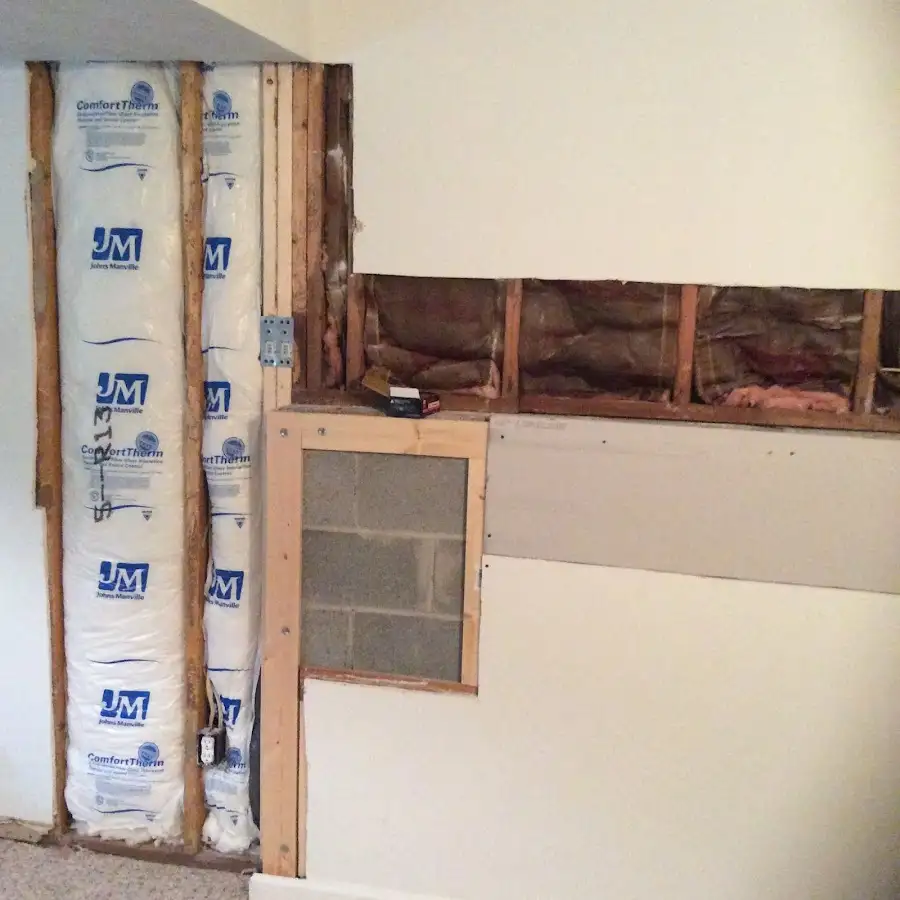 Wall insulation replacement during Basement Flood Cleanup in Lockhart